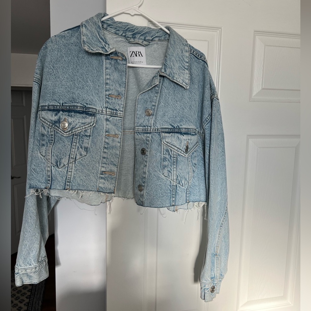 Zara Cropped Jean Jacket